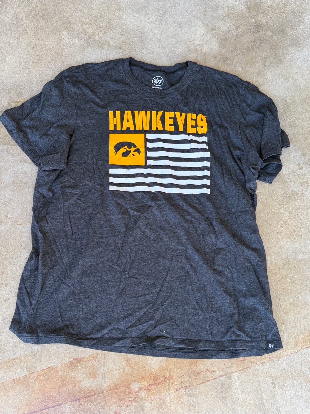 47 Hawkeyes Graphic Tee - Charcoal and Gold